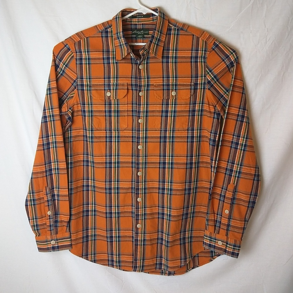 Eddie Bauer Mens Cotton Flannel Plaid Shirt